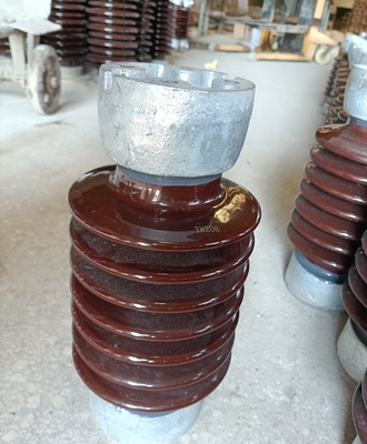 Station Porcelain Solid Core Post Insulator ANSI Brown Glaze 8.9kN Untuk Thailand