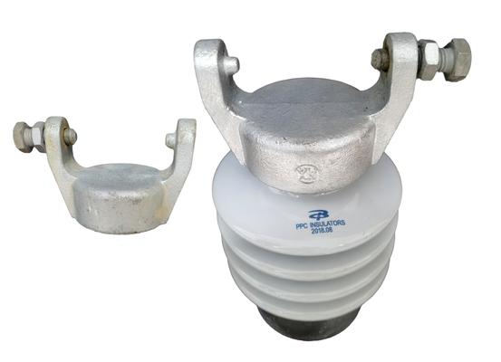 IEC 60168 Anti Rapuh Porcelain Line Post Insulator Abu-abu Muda