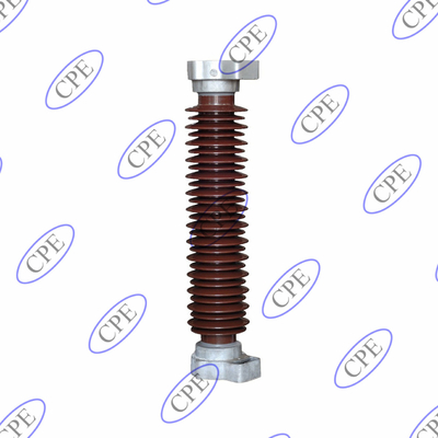 42KV Brown Porcelain Lightning Arrester Insulator Untuk Saluran Transmisi