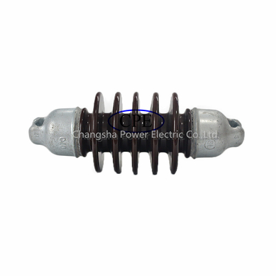 Garis Tegangan Tinggi Insulator Suspensi Porselen Batang Panjang Coklat