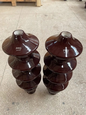 20NF250 Isolator Listrik Porselen Dengan Permukaan Berlapis Coklat Cerah