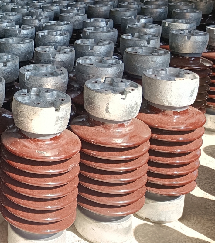 Stasiun Kekuatan Tinggi Post Porcelain Insulator ANSI TR-208 Brown Glaze