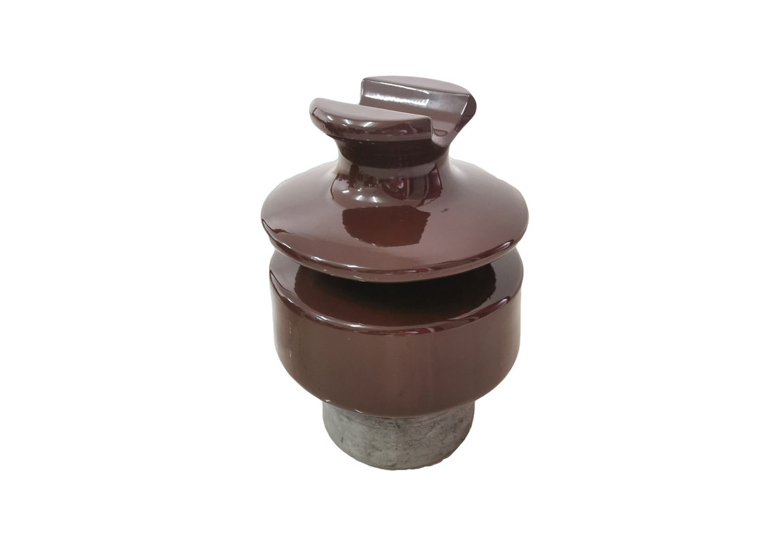 IEC Standard Brown Pin Type Porcelain Insulator Dengan Perangkat Keras