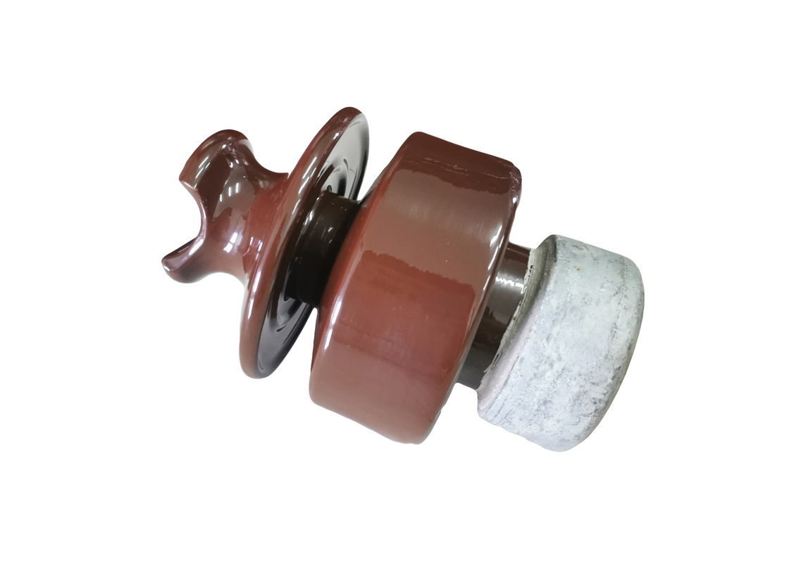 IEC Standard Brown Pin Type Porcelain Insulator Dengan Perangkat Keras
