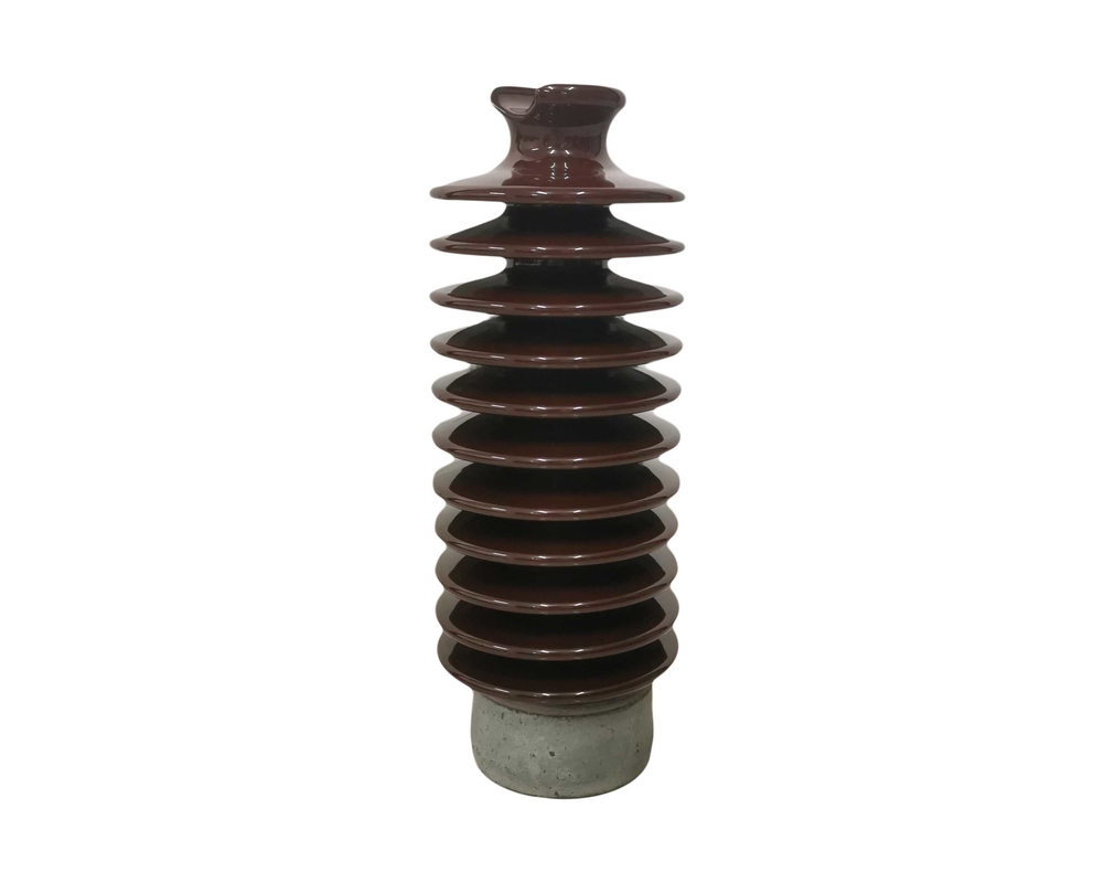 Transmisi Brown Glazed 12.5kN Porcelain Line Post Insulator