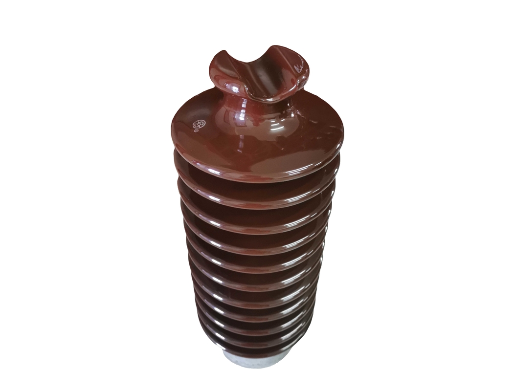 Transmisi Brown Glazed 12.5kN Porcelain Line Post Insulator