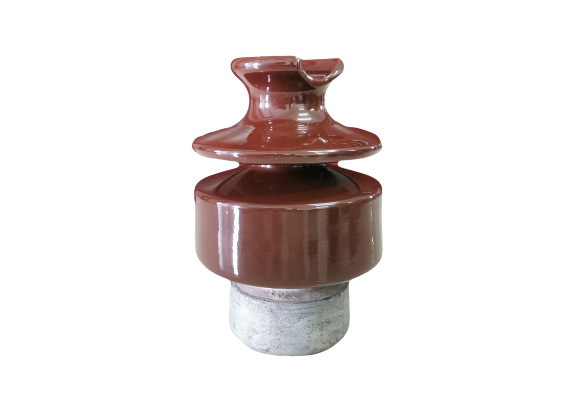 IEC Standard Brown Pin Type Porcelain Insulator Dengan Perangkat Keras
