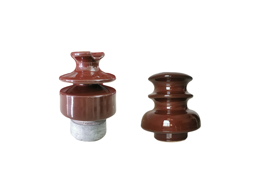 IEC Standard Brown Pin Type Porcelain Insulator Dengan Perangkat Keras