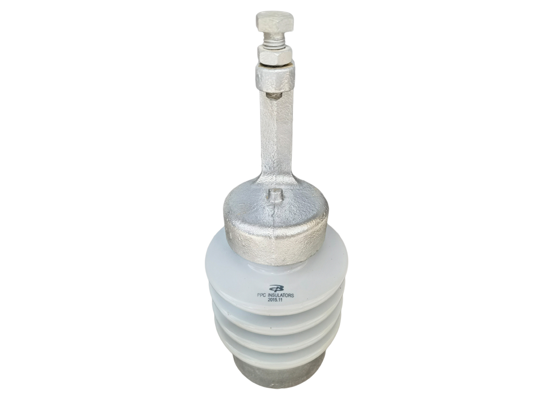 Insulator Porselen Pos Garis Abu-abu Muda ANSI
