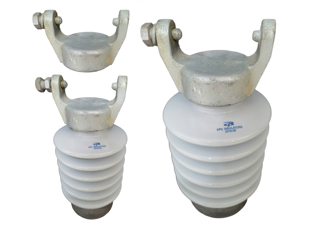 Insulator Pos Garis Porselen Abu-abu Muda ANSI