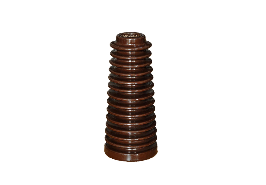 Brown 381mm tinggi 12.5kN Porcelain Post Insulator Untuk Distribusi Tenaga Listrik