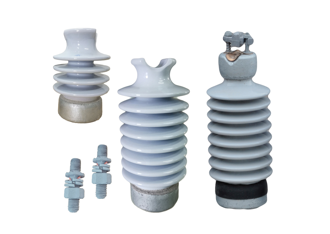 Light Grey ANSI 57-3 12.5kN Line Post Insulator Dengan Stud Pendek
