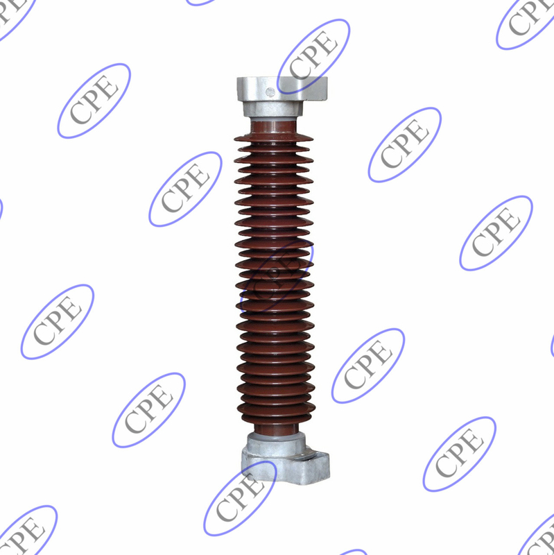 42KV Brown Porcelain Lightning Arrester Insulator Untuk Saluran Transmisi