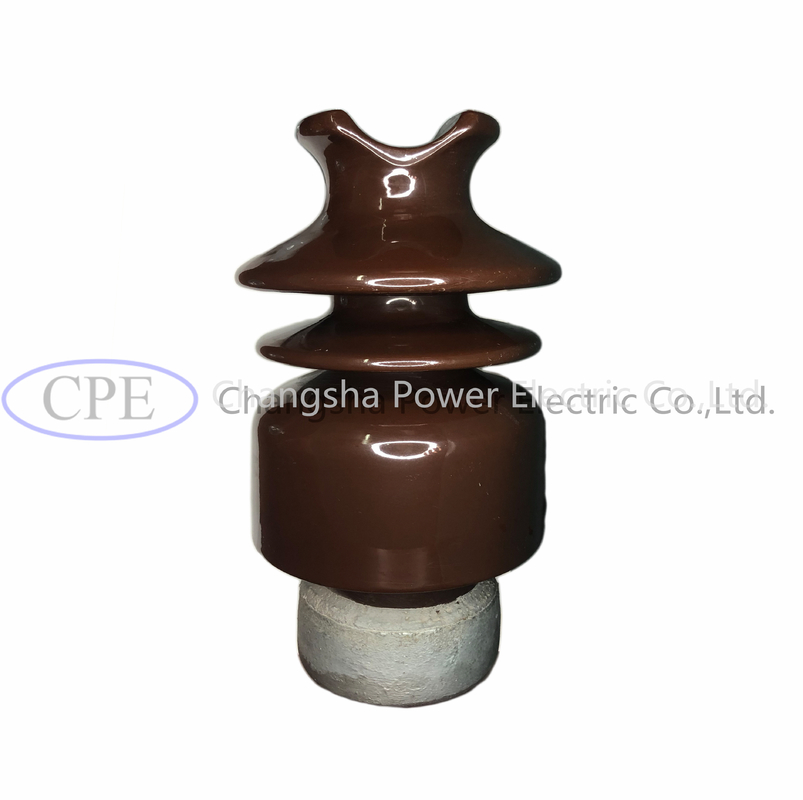 ODM Brown Glazed Porcelain Pin Post Insulator Dengan Perangkat Keras