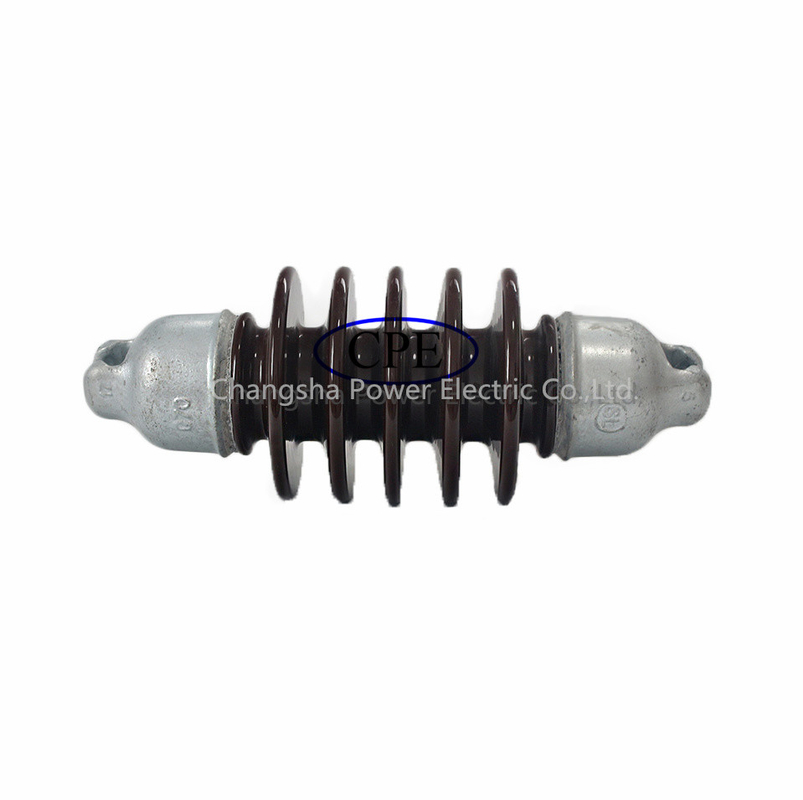 Garis Tegangan Tinggi Insulator Suspensi Porselen Batang Panjang Coklat