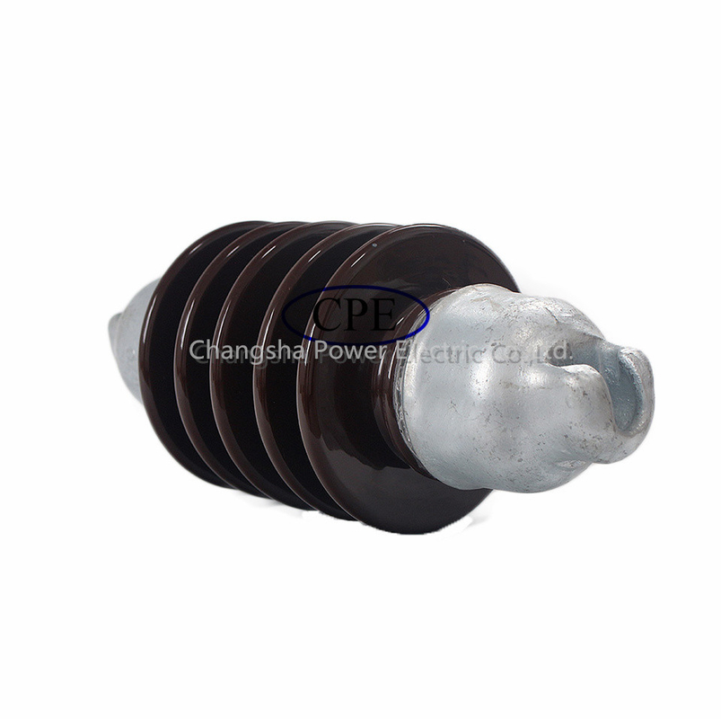 Garis Tegangan Tinggi Insulator Suspensi Porselen Batang Panjang Coklat