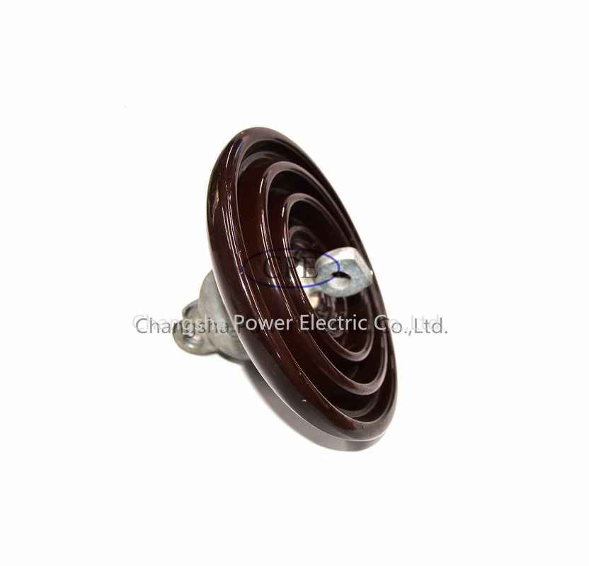 Warna Coklat ANSI 52-4 Density Porcelain Suspension Insulator OEM Tersedia