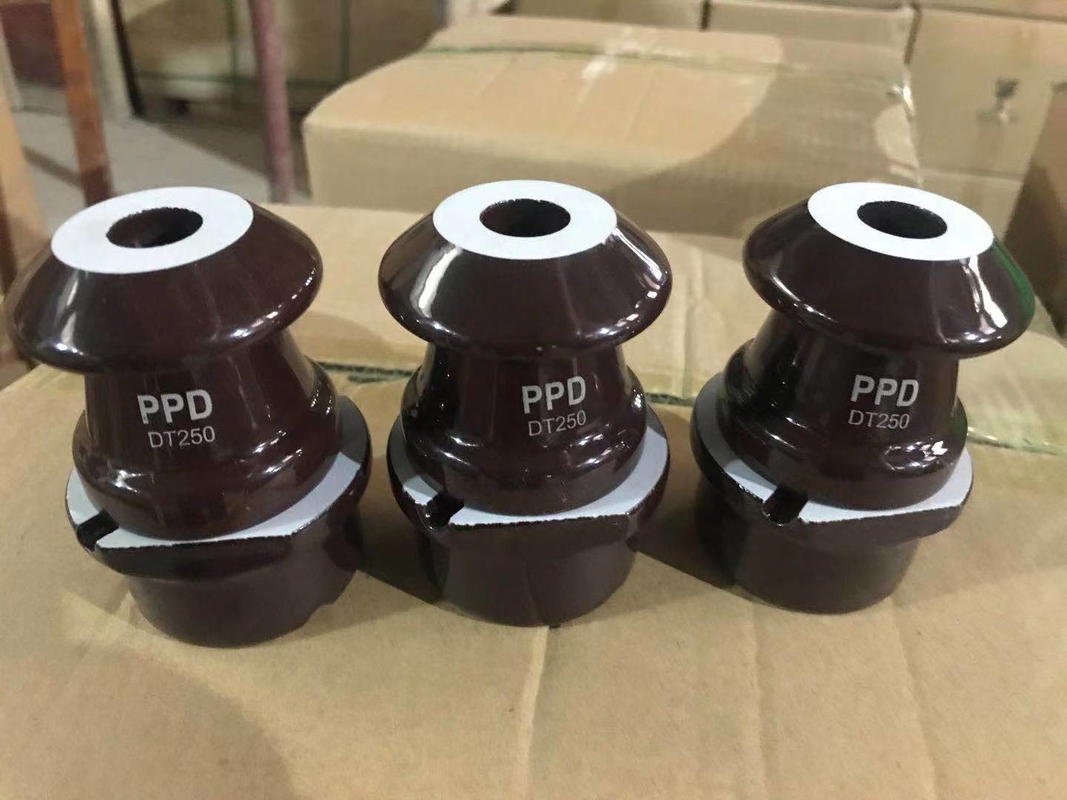 Warna Coklat / Putih 1kV 250A Porcelain Transformer Bushing